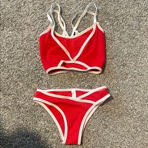 Colsie Red and White Bikini Bottom